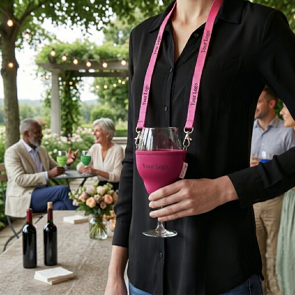 Weinglashalter zum Umhängen personalisiert