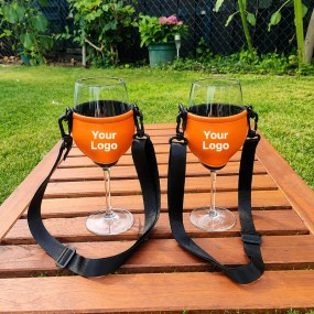 Weinglashalter aus Neopren mit Band bedrucken – individ...