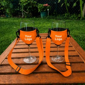 Weinglashalter aus Neopren mit Band bedrucken – individ...