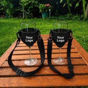 Weinglashalter aus Neopren mit Band bedrucken – individ...