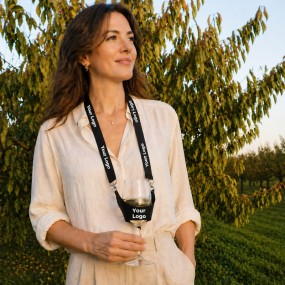 PVC Weinglashalter mit Band und Druck – günstig bestell...