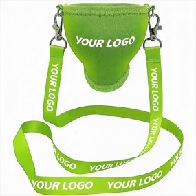 Neopren-Glashalter mit Umhängeband, personalisiert mit ...