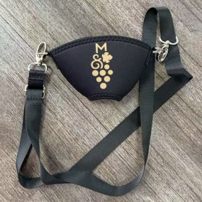 Weinglashalter aus Neopren mit Klettverschluss und Logo...