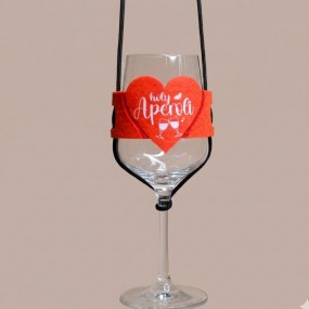 Weinglashalter zum Umhängen Filz mit Ihrem Logo bedruck...