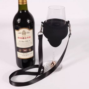 Personalisierte Weinglashalter aus Neopren mit Logo bed...