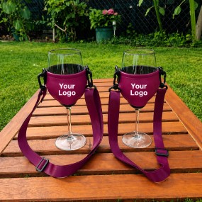 Weinglashalter aus Neopren mit Band bedrucken – individ...