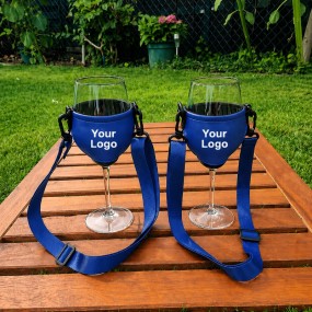 Weinglashalter aus Neopren mit Band bedrucken – individ...