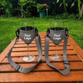 Weinglashalter aus Neopren mit Band bedrucken – individ...