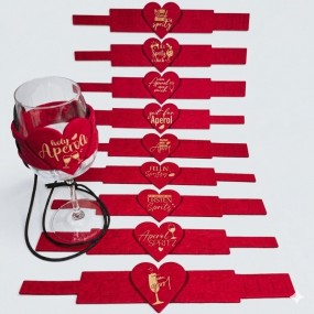 Weinglashalter zum Umhängen Filz mit Ihrem Logo bedruck...